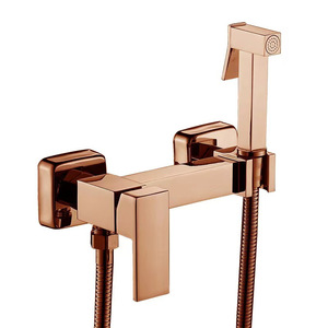Pistolet de pulvérisation pour bidet Yao Peng, mural, double poignée, robinet d'eau chaude/froide, tuyau et buse, design carré, installation facile pour toilettes - Product Image 5
