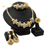 Joyería nupcial Arabia Saudita chapado en oro collar anillo pendientes pulsera anillo árabe mujeres boda joyería conjunto