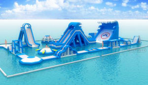 Équipement de jeu aquatique <span class=keywords><strong>gonflable</strong></span> pour piscines et plages avec toboggans et parcours d'obstacles et <span class=keywords><strong>jeux</strong></span> flottants - Product Image 5