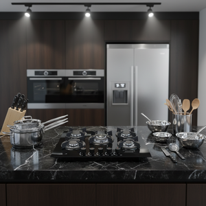 <span class=keywords><strong>Estufa</strong></span> de Gas Multifuncional de Cinco Quemadores, Dispositivo de Encendido Electrónico, Sistema de Suministro de Gas de Encimera Integrado para el Hogar de 220 V - Product Image 6