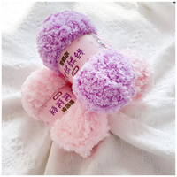 Factory Wholesale 100% Polyester Long Plush Woolen Thread Dyed Fancy Yarn for Baby Knitting Skin-Friendly Soft Recycled Feature