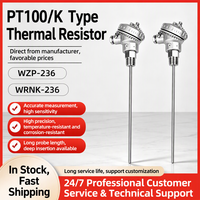 Thermocouple blindé de type K WRNK-236 0-800 ℃   Sonde de température PT100 ODM/OEM 6*300/500/1000mm en acier inoxydable