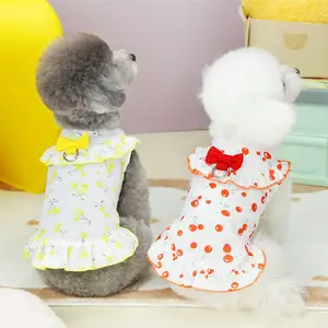 Jupe robe pour animaux de compagnie vêtements d'été pour chiens motif cerise