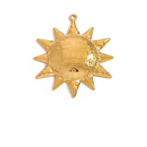 Fornituras de joyería de acero inoxidable, formas mixtas, colgante DIY para hacer collares, chapado en oro de 18K, sol, flamenco, corazón, margarita - Product Image 4