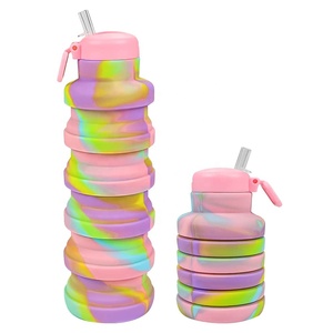 <b>Custom</b> 500ML Sports Collapsible Sustainable BPA Free Leakproof Portable Silicone Boot Folding <b>Water</b> <b>Bottle</b> - Product Image 1
