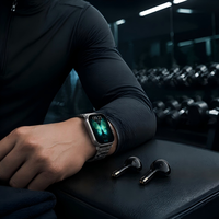 Montre connectée BT Square TFT avec écouteurs sans fil, modes sportifs, chargement magnétique, longue autonomie pour les importateurs OEM ODM