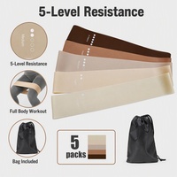 Ensemble de bandes de résistance en latex avec logo personnalisé, 5 niveaux, bandes de résistance en boucle pour la maison, la salle de sport, l'entraînement physique, le yoga, vente en gros