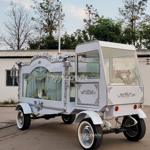 Cercueil électrique de luxe ZOWN avec 4 roues, design orné blanc, toit croisé, acier Q235B, garantie de 2 ans - Product Image 6