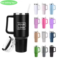 Tasse de Voyage Personnalisée en Acier Inoxydable 40 oz, Double Paroi Isotherme sous Vide, Gobelet de Café avec Poignée