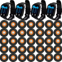Système d'appel sans fil CATEL CTW08 |   4 Récepteurs de Montre de Serveur + 35 Boutons d'Appel pour Restaurant Hôtel