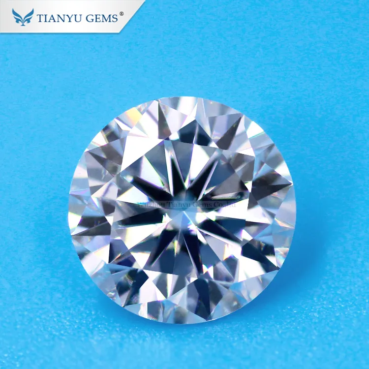 Tianyu gems 7mm to 11mm round colorless DEF vvs clarity synthetic loose moissanite diamond price per carat