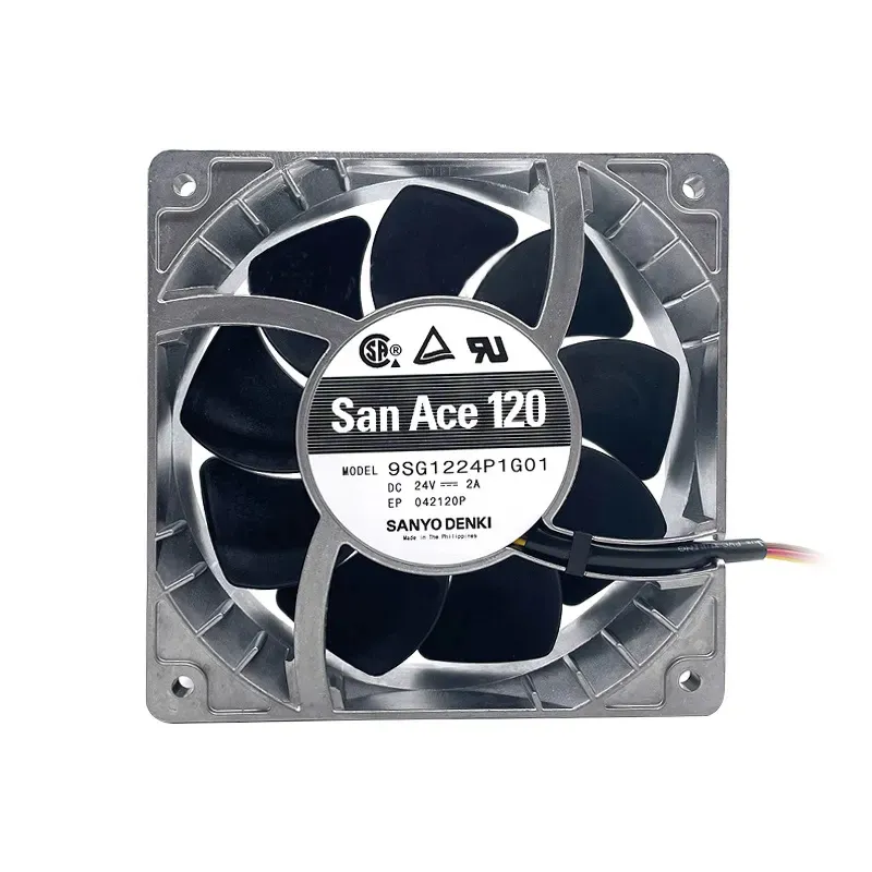 Sanyo 9SG1224P1G01アルミニウムフレーム4ピン260cfm 24v 120x12 0x 38mmdc冷却ファン12038