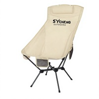 Chaise de camping à dossier haut, cadre en aluminium compact, poche latérale pliable, sac de rangement, randonnée en plein air, pêche, mobilier d'extérieur