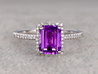 Bague de fiançailles en argent massif 925 avec améthyste améthyste verte et zircone cubique de qualité supérieure, bijoux en pierres précieuses