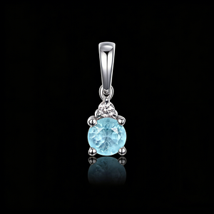 Pendentif de luxe personnalisé plaqué or 14 carats avec diamant CVD cultivé en laboratoire IGI/HPHT, cadeau de fiançailles classique, pierre de naissance Mars Aigue-marine, pour pull - Product Image 4