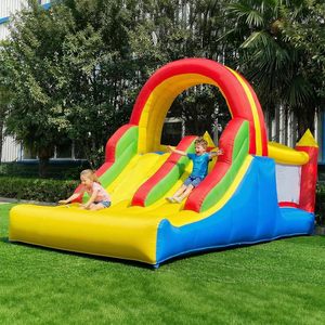 Quick and Secure Setup Inflatable <b>Castle</b> Inflatable <b>Bounce</b> House with 2 Racing Slides & Large Climbing Wall - Product Image 1