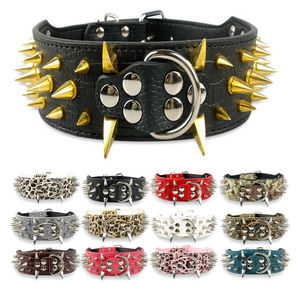 Collier pour chien de grande taille en cuir clouté avec pointes, pour Mastiff allemand et Rottweiler - Product Image 3