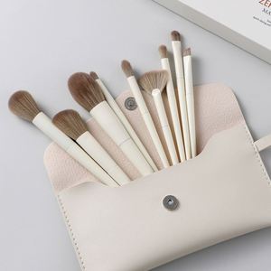 Simple PU Leather <b>Make</b> <b>up</b> Organizer Envelop Style Cosmetic Pouch Portable Makeup Brush <b>Bag</b> with Wristlet - Product Image 6