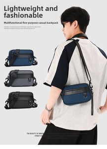 Nouveau sac bandoulière vintage <span class=keywords><strong>petit</strong></span> <span class=keywords><strong>format</strong></span>, tendance, multifonctionnel, imperméable, en cuir PU, pour <span class=keywords><strong>homme</strong></span> - Product Image 3