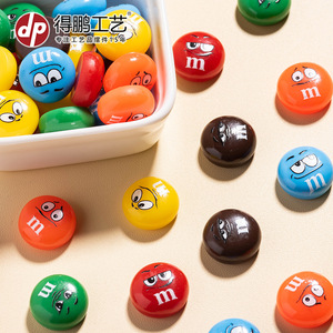Adornos de Resina con Forma de Frijol de Dibujos Animados, Redondos y Coloridos, Decoraciones DIY para Fundas de Teléfono, Pinzas para el Cabello, Imanes para Refrigerador - Product Image 2