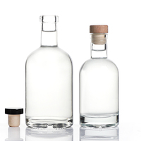 Bouteilles de Gros 250ml 375ml 500ml 750ml 1000ml pour Whisky, Vodka, Tequila – Bouteilles de Vin et Liqueur en Verre Rond Transparent