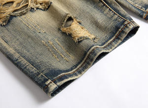 RNSHANGER, novedad de verano, pantalones vaqueros con agujeros <span class=keywords><strong>rotos</strong></span> para <span class=keywords><strong>hombre</strong></span>, pantalones <span class=keywords><strong>cortos</strong></span> de mezclilla holgados de alta calidad a la moda para <span class=keywords><strong>hombre</strong></span> - Product Image 6