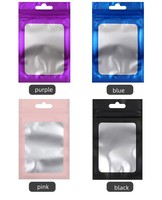 Pochette refermable personnalisée en Mylar mat avec fenêtre, à fermeture éclair trois côtés, anti-odeur, pour bijoux et cils
