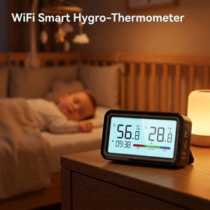 Termohigrómetro Inteligente Tuya, Actualización de Datos de Humedad en Tiempo Real, Calibración Manual, Monitoreo Remoto por Aplicación, Exportación de Historial, <span class=keywords><strong>Correo</strong></span> Electrónico, Blanco - Product Image 1