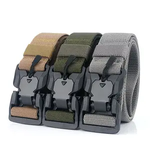 LQbelt Factory Tactical Belt Nylon Polyester Magnetic Buckle Weaving Fabric Belts Outdoor Men's Canvas Belt Wholesale