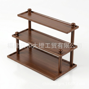 Solid Wood <b>Desktop</b> <b>Shelf</b> 14.56x7.87x11.14in Multi Layer Organizer For Desk Storage - Product Image 2