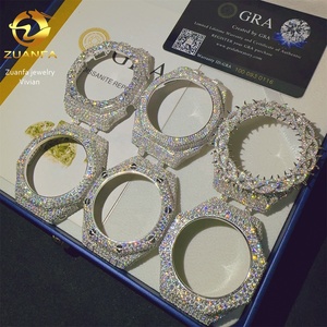 Boîtier et lunette de montre Hip Hop en laiton GA2100VVS, sertis de diamants Moissanite et de diamants Paas, testés au testeur de diamants, bijoux Hip Hop - Product Image 5