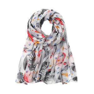 Sciarpa con fiocco floreale geometrico autunno/inverno sciarpa semplice da donna - Product Image 1