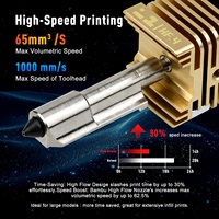 Hotend de Alto Flujo Mejorado para Impresora 3D Bambu Lab P2S / X2D / H2D / H2C / H2S, Disipador de Calor de Latón, Boquilla de Acero Endurecido Integrada
