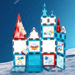 SamToyCn Tema espacial personalizado 3D Bloques <span class=keywords><strong>de</strong></span> construcción magnéticos grandes Azulejos Dibujo Color Bloques magnéticos Juguetes <span class=keywords><strong>de</strong></span> construcción para niños - Product Image 4
