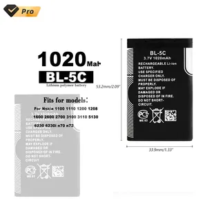 Batterie 1200mAh BL-5C BL5J BL 5J pour Nokia 5230 5233 5800 3020 XpressMusic N900 C3 <span class=keywords><strong>Lumia</strong></span> 520 525 530 5900 - Product Image 1