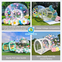 Dôme Gonflable Transparent en PVC, Tente Bulle Gonflable 5m, Maison Gonflable pour Mariage Intérieur/Extérieur, Publicité Gonflable
