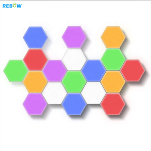 Rebow drop shipping RGB panal control remoto táctil lámpara cuántica LED luz de pared hexagonal para decoración del hogar - Product Image 6
