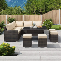 Großhandel Aluminium Garden Sectional Lounge Set Gartenmöbel Moderne Nordic Sectional Wicker Rattan Patio Sofa für Land