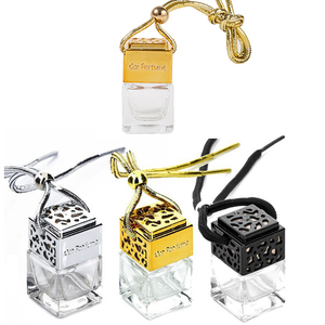 Square Glass Car Air Freshener Hanging Perfume <b>Bottle</b> With Frost Surface Blue <b>Pink</b> Brown Colors Home Fragrance - Product Image 6