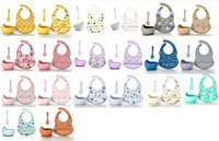 Ensemble de 3 pièces personnalisées en silicone pour l'alimentation des enfants : bol à ventouse, bavoirs et cuillère pour bébé et tout-petit