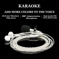 Écouteurs filaires dynamiques HIFI plaqués argent, casque sport, basses stéréo, jeu, karaoké en direct, écouteurs intra-auriculaires 3,5 mm avec micro