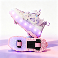 Chaussures à roulettes LED pour enfants, roues en PU, boucle rotative, baskets unisexes pour garçons et filles, chaussures de patinage d'extérieur, vente en gros Ruidongle
