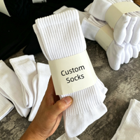 Chaussettes de basketball épaisses en coton, respirantes, simples, noires et blanches, avec coussinets sportifs