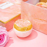 Bombe de bain avec cristal de guérison à l'intérieur boîte-cadeau de luxe emballage fait à la main bombe de bain Geode sel de mer