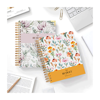 Carnet à spirales A5 personnalisé, reliure cousue, faible MOQ, organisateur financier, planificateur budgétaire pour étudiants, couverture en papier fleuri, économie d'argent