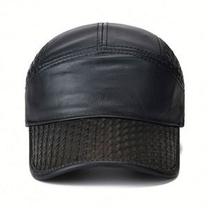 Gorra de Béisbol de Invierno para Hombre, Nuevo Diseño, 5 Paneles, Cuero Genuino - Product Image 3