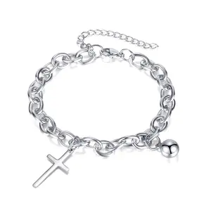 2023 Trending High Quality Jewelry Stainless Steel Ladies Style Ring Chain cross charm Bracelets PVD Plating