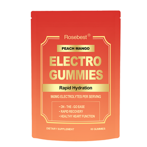 Suplemen Gummy Elektrolit Vegan Rasa Alami 960mg dengan <span class=keywords><strong>5</strong></span> Elektrolit Esensial, Label Pribadi OEM Grosir - Product Image 1
