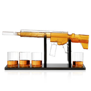 Vente en gros personnalisé AR Pistolet <span class=keywords><strong>Whisky</strong></span> Décanter Verre Ensemble <span class=keywords><strong>Carafe</strong></span> Liqueur Bouteille Conteneur Distributeur <span class=keywords><strong>Whisky</strong></span> <span class=keywords><strong>Carafe</strong></span> avec Bullet Verres - Product Image 2