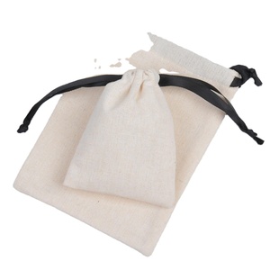 Sac à cordon en coton et lin personnalisé en gros, pochette anti-poussière en toile douce et colorée, sac de rangement recyclable, sac cadeau avec logo - Product Image 1